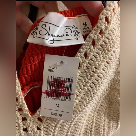 Shyanne Crocheted Front Mini Dress-Tiered Layers-Size Medium-Braided Straps - Picture 3 of 10